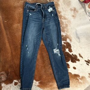 Celebrity Pink Dark Blue Distressed Skinny Jeans size 9